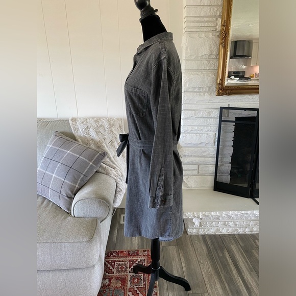 Women’s Sonoma brand gray denim shirt dress size Large. - Picture 2 of 7